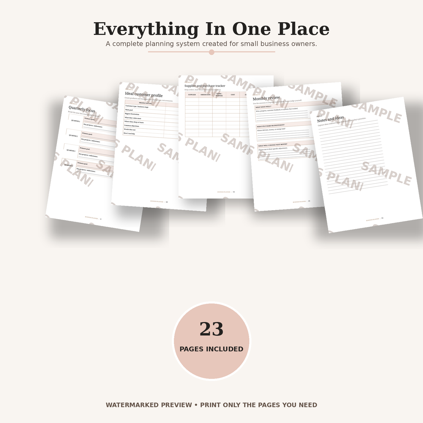 Business Planner | Printable & Editable