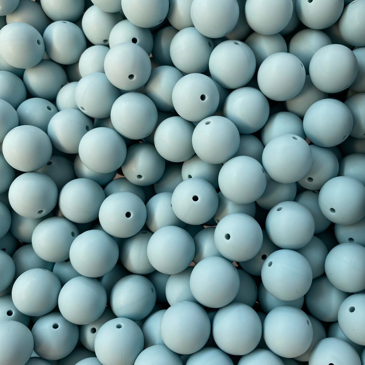 a 60 / 15mm Robins Egg Blue Silicone Bead
