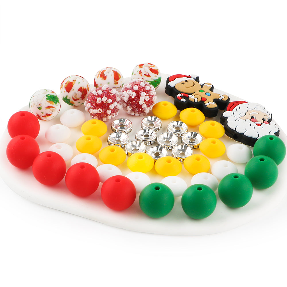 Z/514 - "Christmas" Gingerbread & Santa Silicone Bead Bling Kit