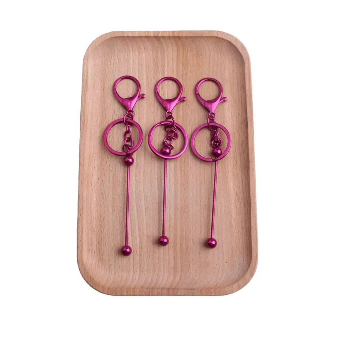 FX- 9058- Pink Plated Beadable Keychain Bar