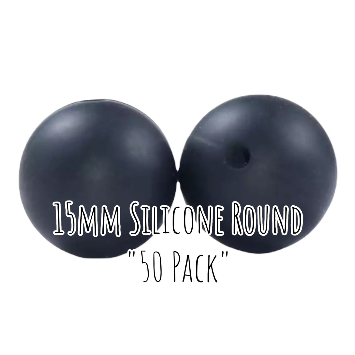 A64 - 15mm Black Silicone Rounds 50 Count Pack X_________