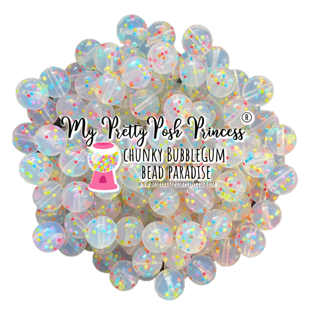 T385- 15mm "Confetti" Silicone Beads