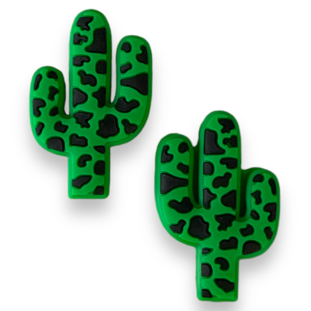 h970 - Western Cactus (Dk Green) Silicone (1 Count) Focal Bead