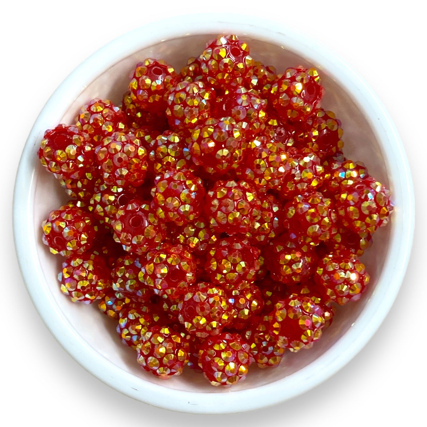 #199 - 12mm Red AB Rhinestone Beads (20 Count)