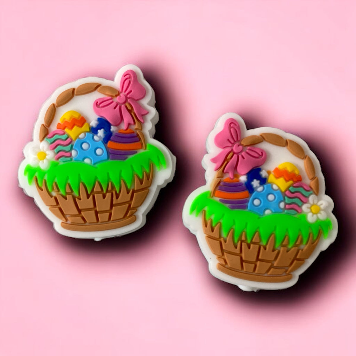 h861 - “Easter Basket" Silicone Focal Bead (1 Count)
