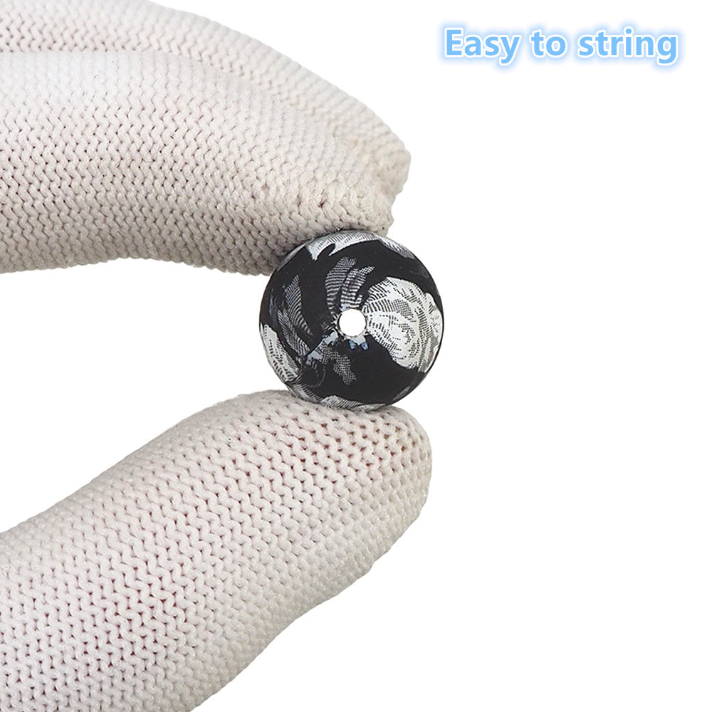 12mm- P-39 "Night Flower" Silicone Beads