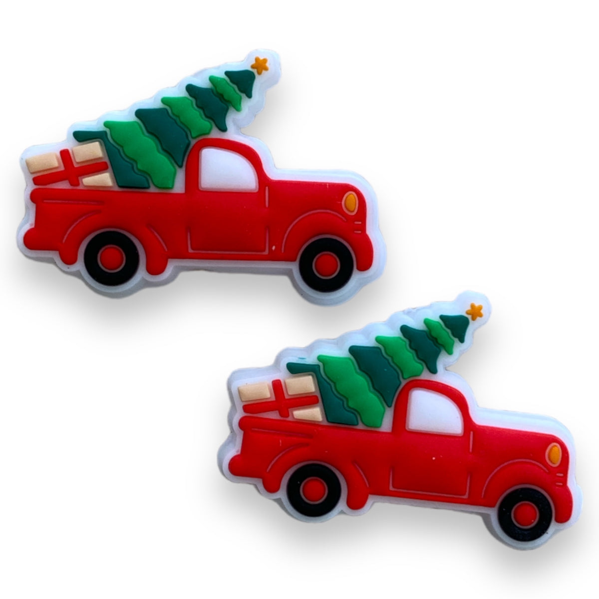X455- Red Christmas Truck Silicone (1 Count) Focal Bead