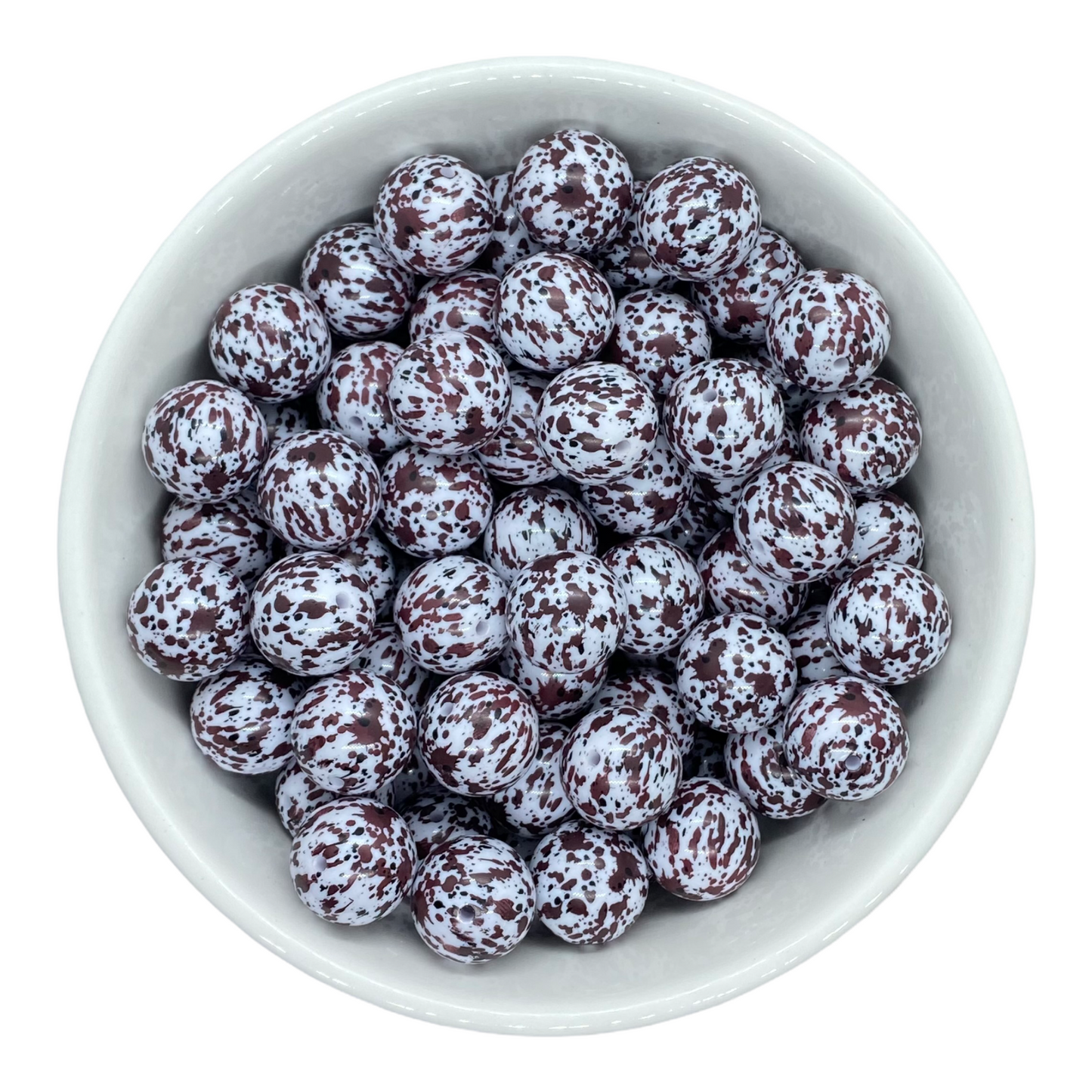 w272- 12mm “Cowhide” Acrylic Beads (20 Count)