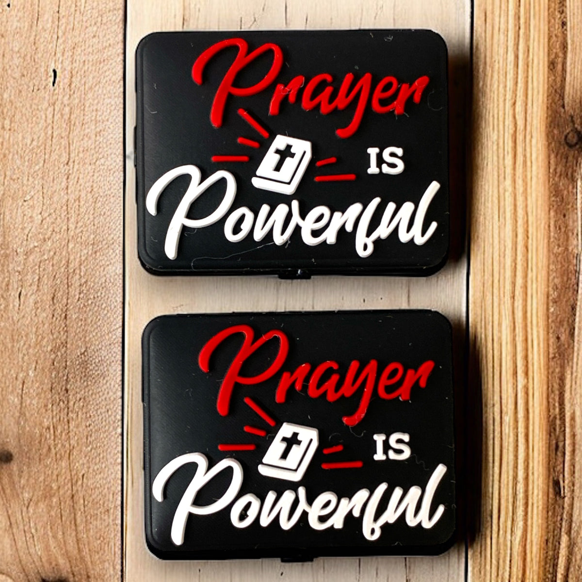 X161- "Prayer Is Powerful" Silicone Focal Bead (1 Count)