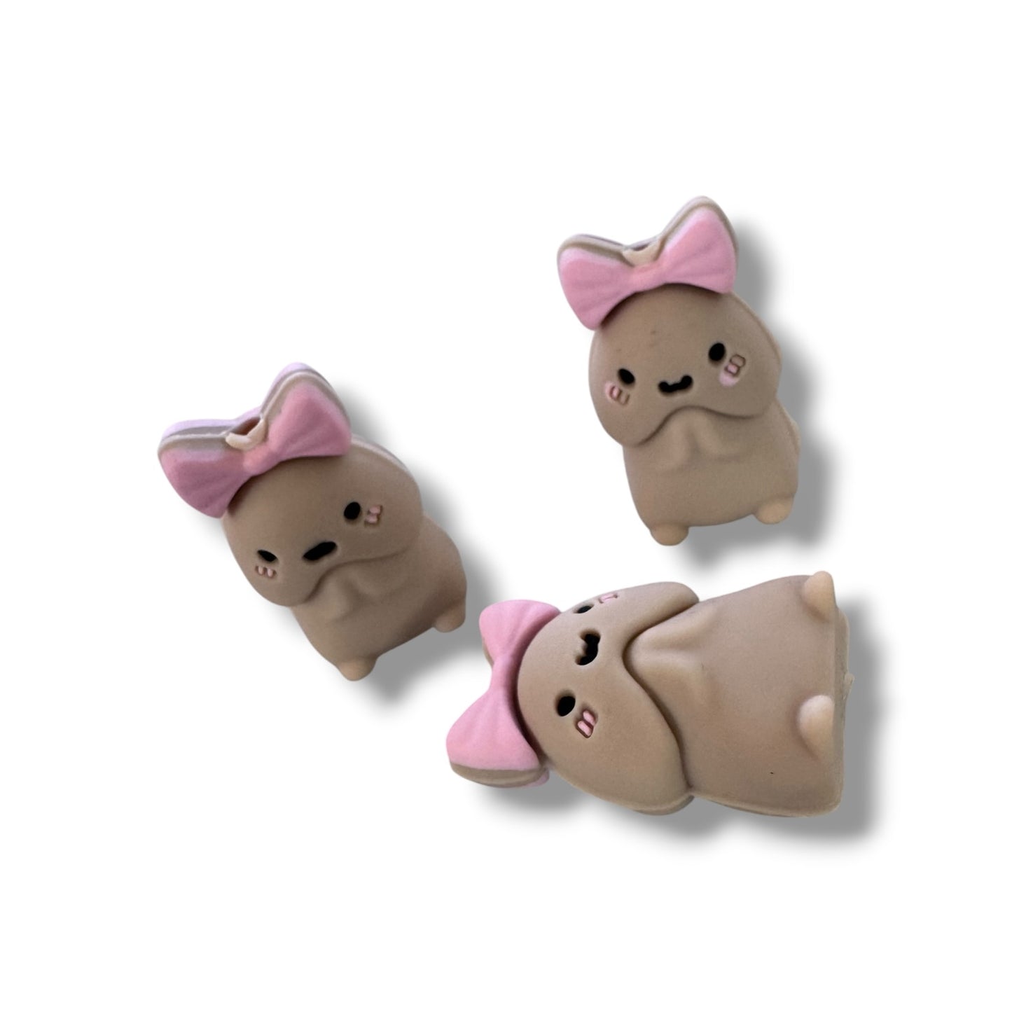 h979- "Tan Weenie 3D" Silicone Focal Bead for DIY Crafts (1 Count)