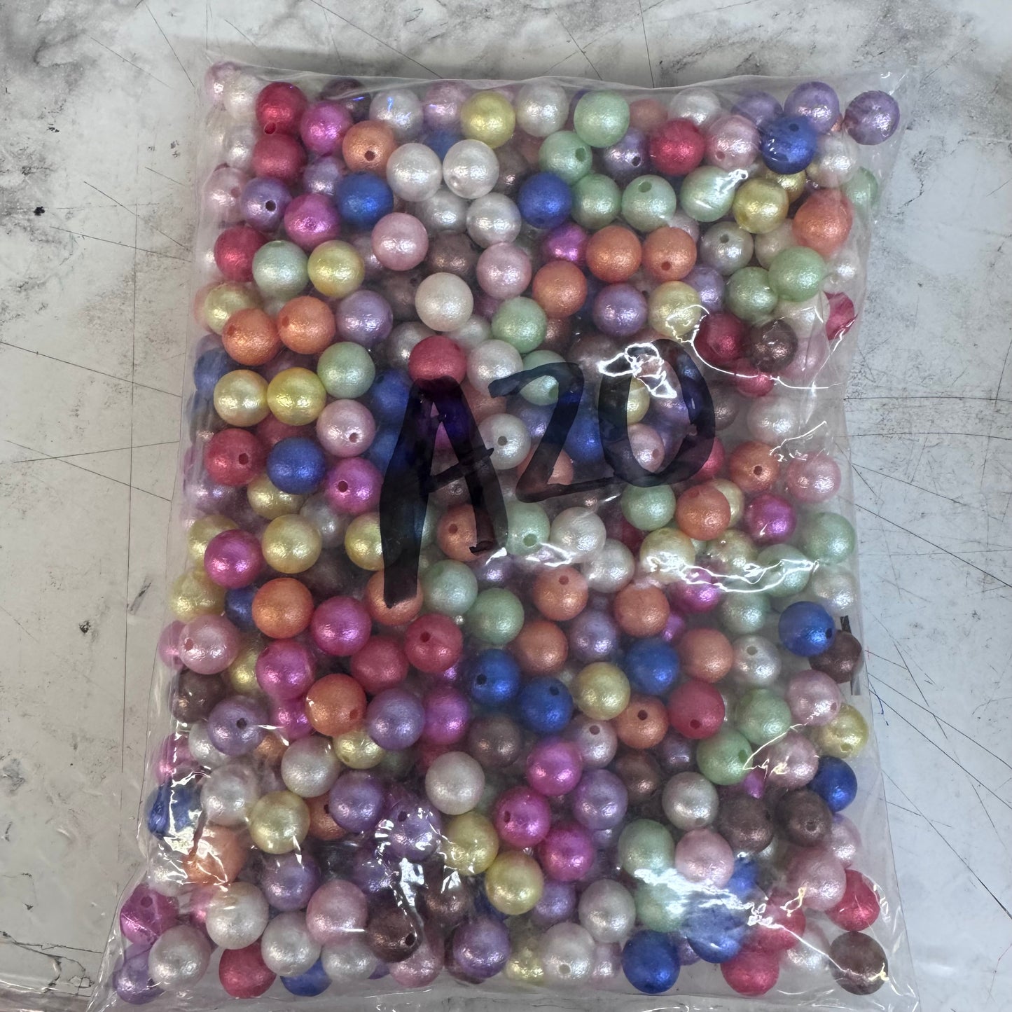 A20- 12mm Mixed Wrinkle Beads 500 Count *WAREHOUSE SALE*