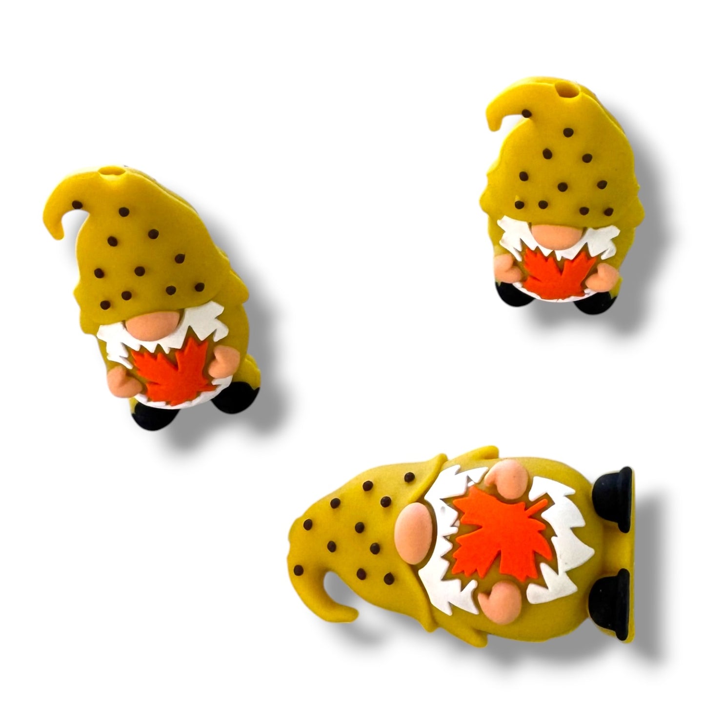 h966- "Fall Gnome 3D" Silicone Focal Bead for DIY Crafts (1 Count)