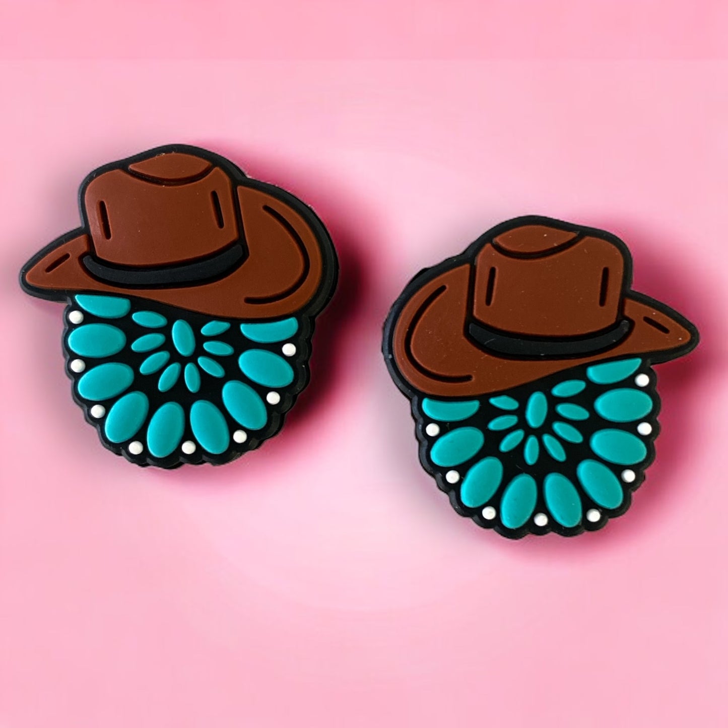 X393 - “Turquoise Cowboy Hat" Silicone Focal Bead (1 Count)