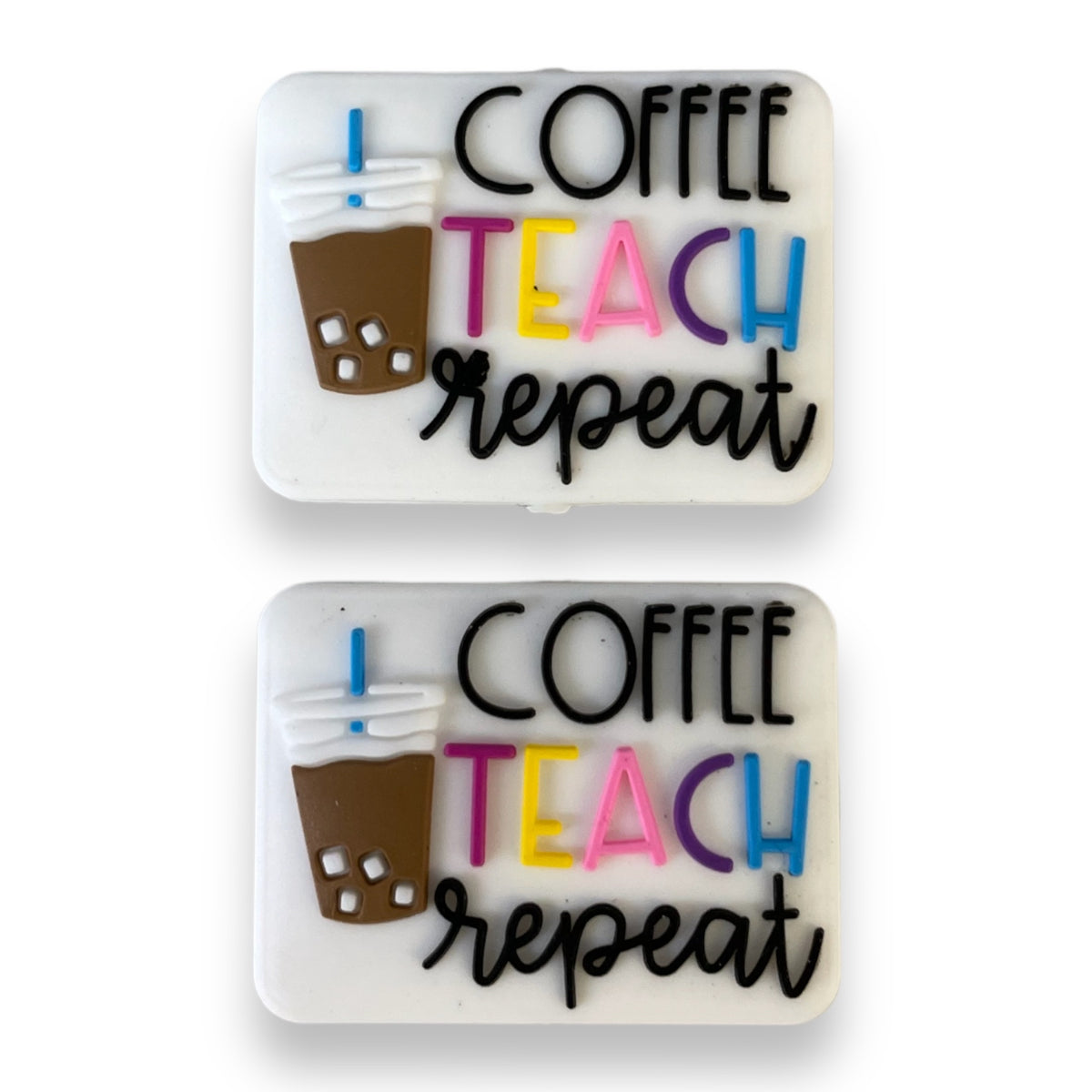 X328 - Coffee Teach Repeat "Exclusive" Focal (1 Count) Bead Silicone *Copyright