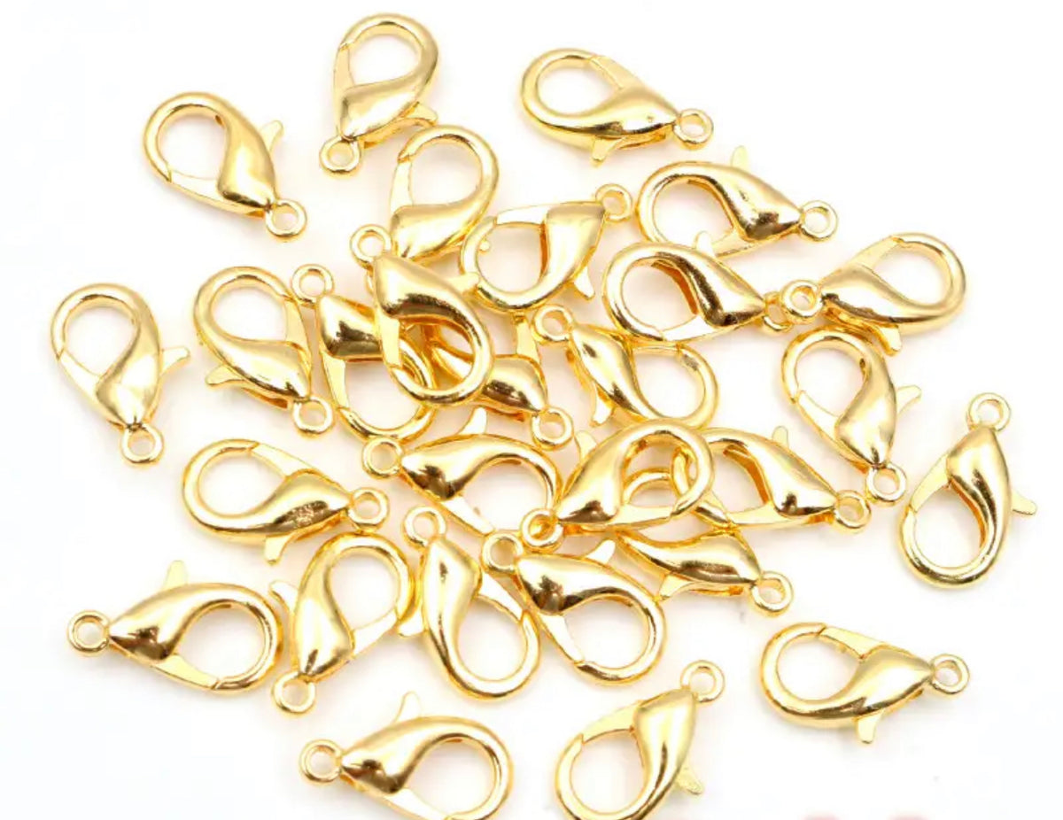 HD-7550- Gold Lobster Clasps Size: 12mm x 6mm (500 Pack)