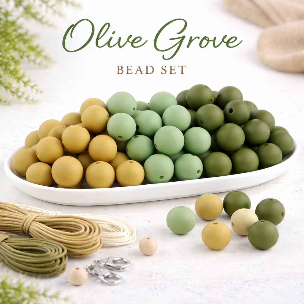 Olive Grove (30 Count 15mm Silicone Bead Pack)