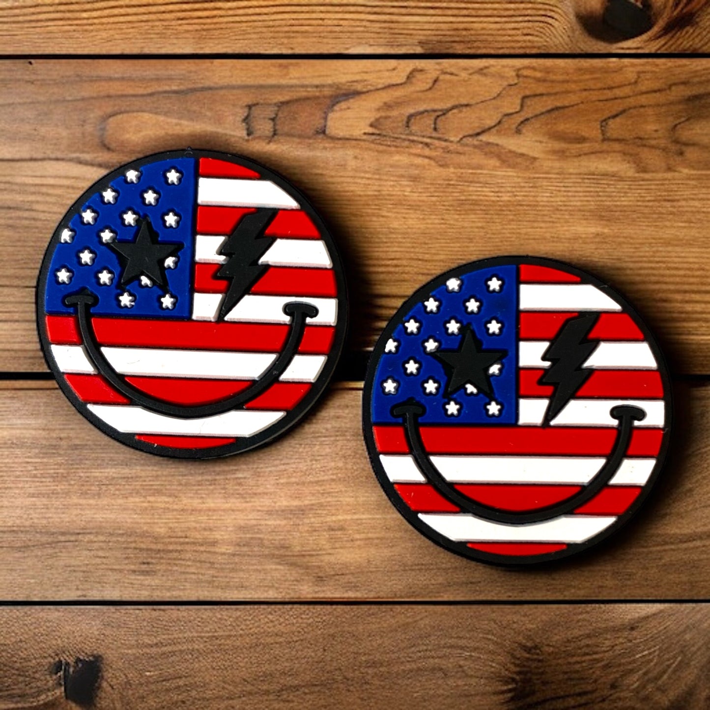h900 - "Patriotic / Happy" Silicone Focal Bead (1 Count)