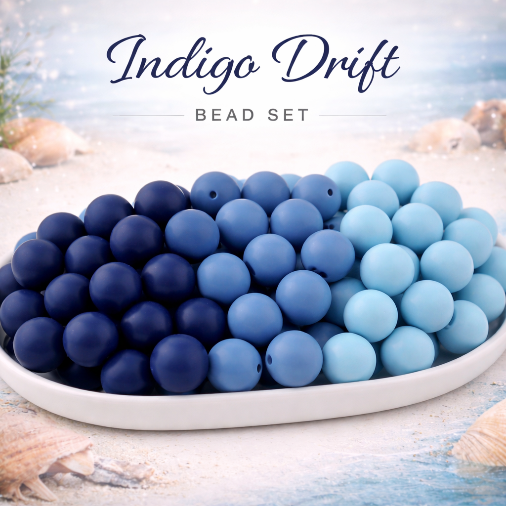 Indigo Drift (30 Count 19mm Silicone Bead Pack)