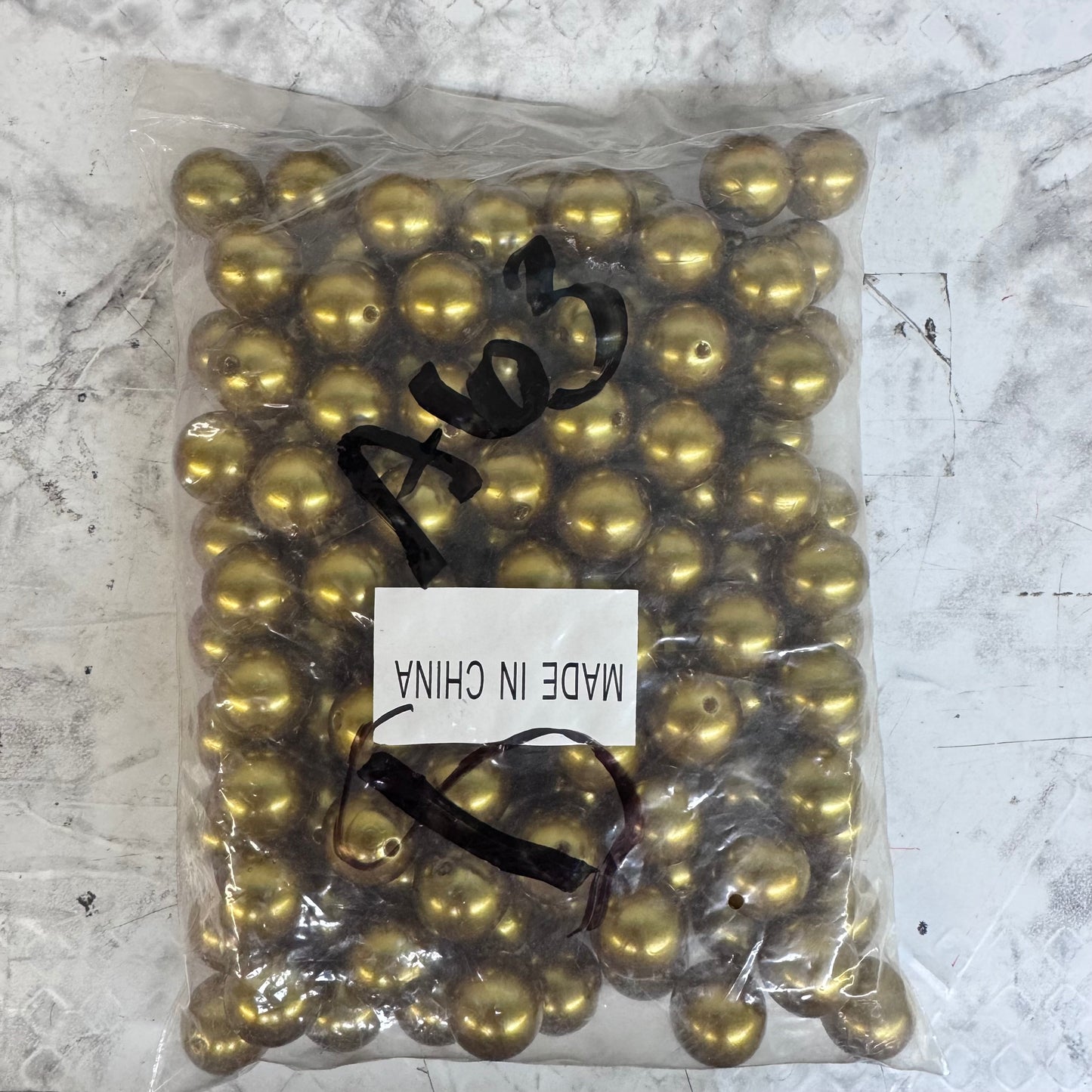 A63- 20mm Olive Pearl Acrylic Beads 100 Count *WAREHOUSE SALE*