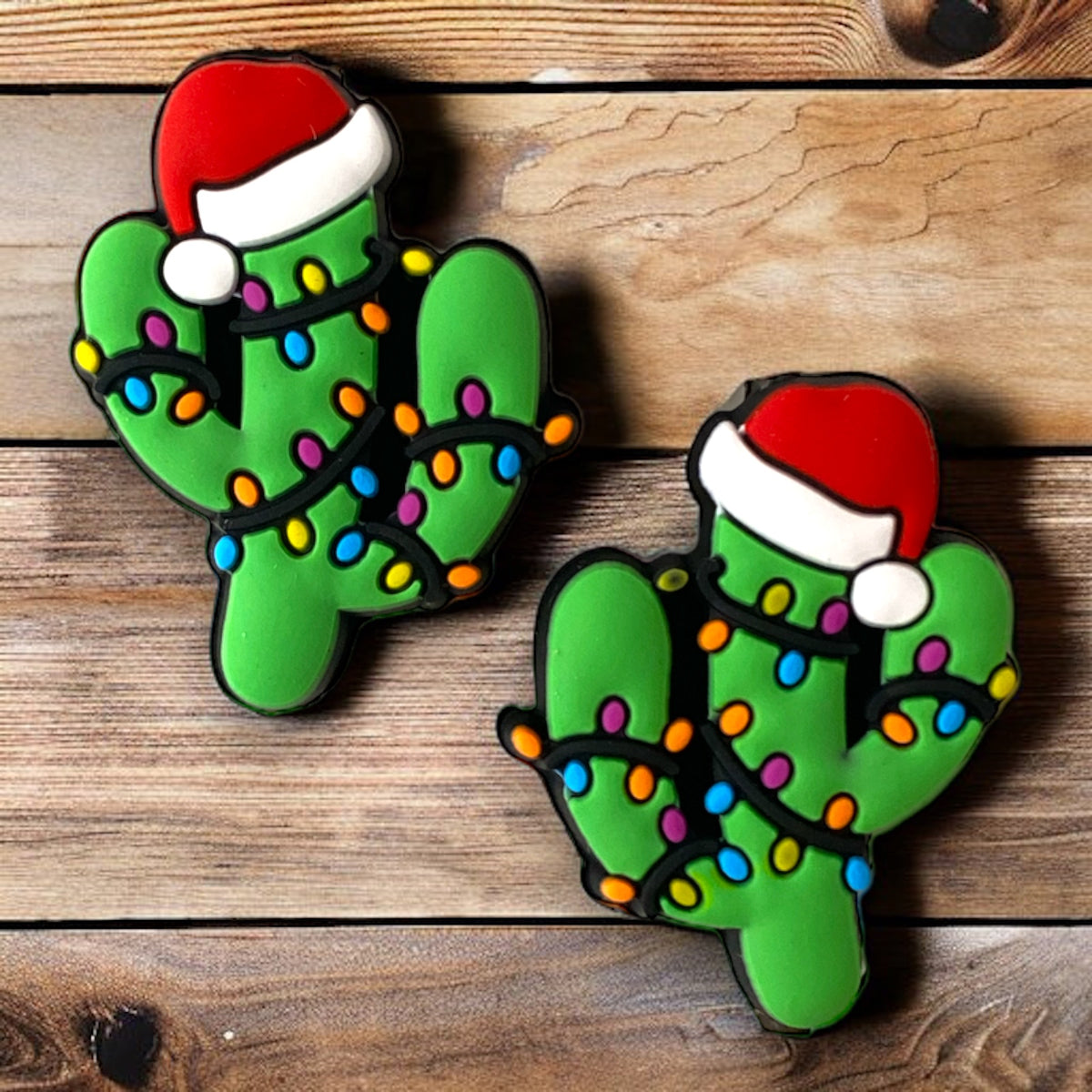 X171 - “Christmas Cactus” Silicone (1 Count) Focal Bead