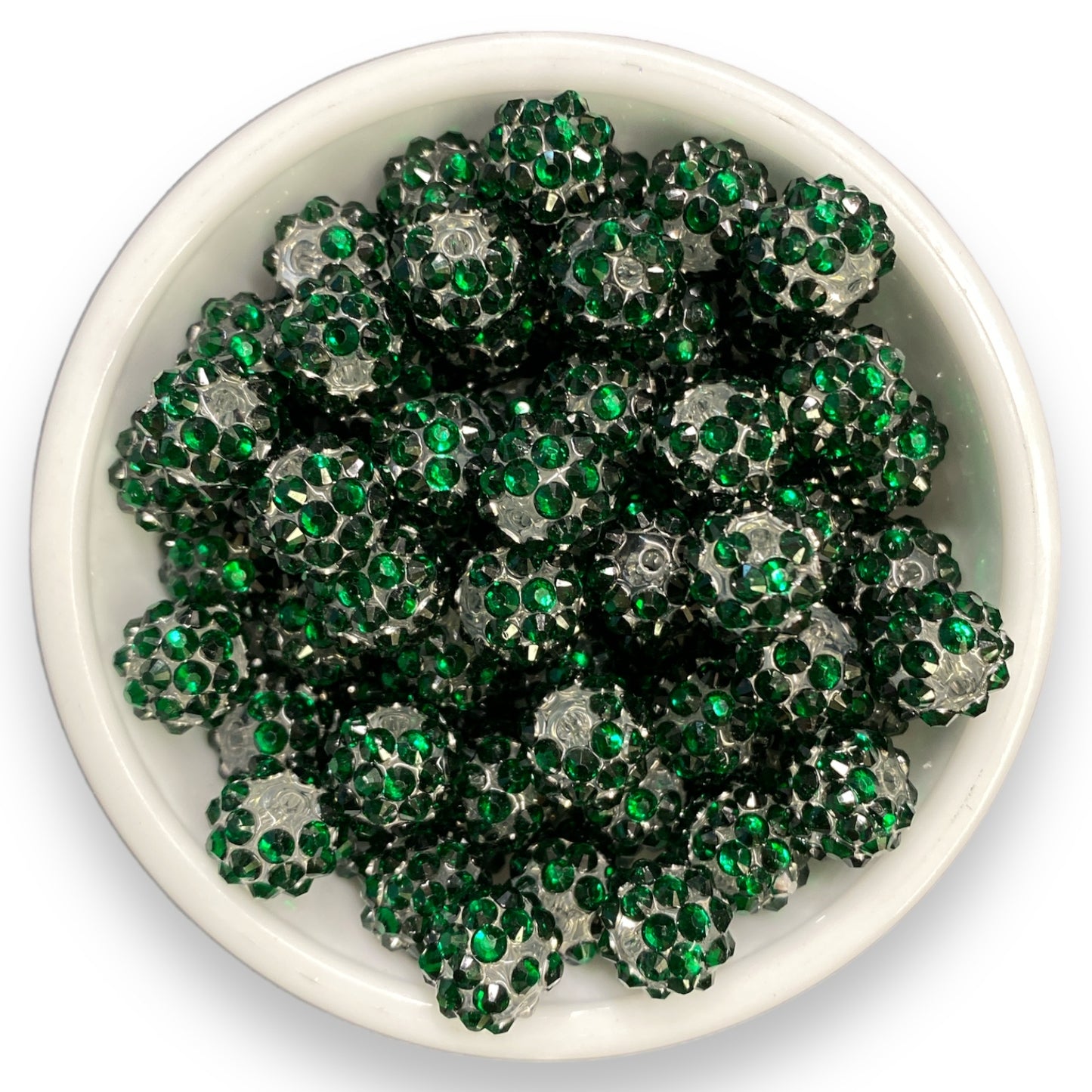 #178 - 12mm Dark Green Rhinestone Beads (20 Count)