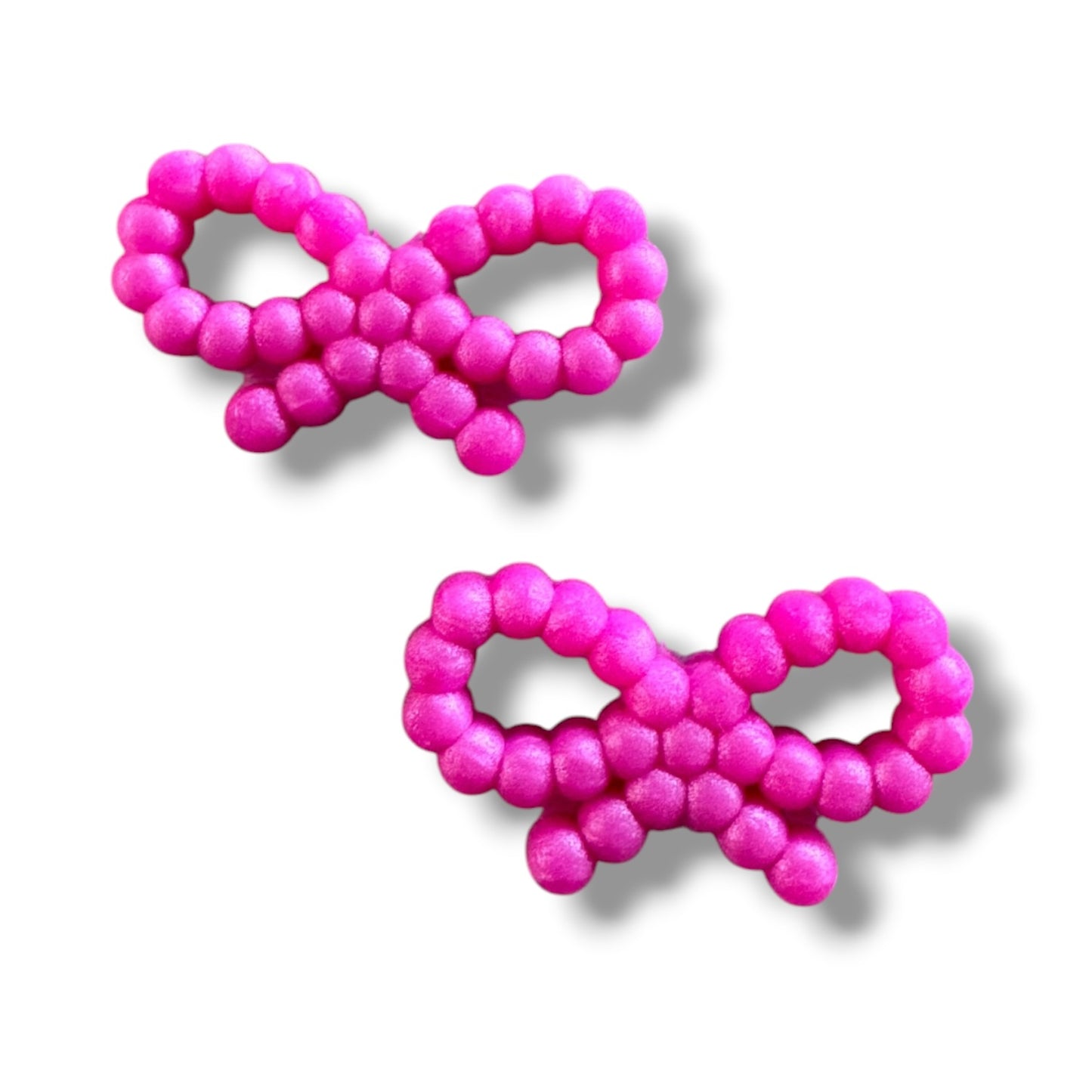 h1064- "Dark Pink Bow" Silicone Focal Bead for DIY Crafts (1 Count)