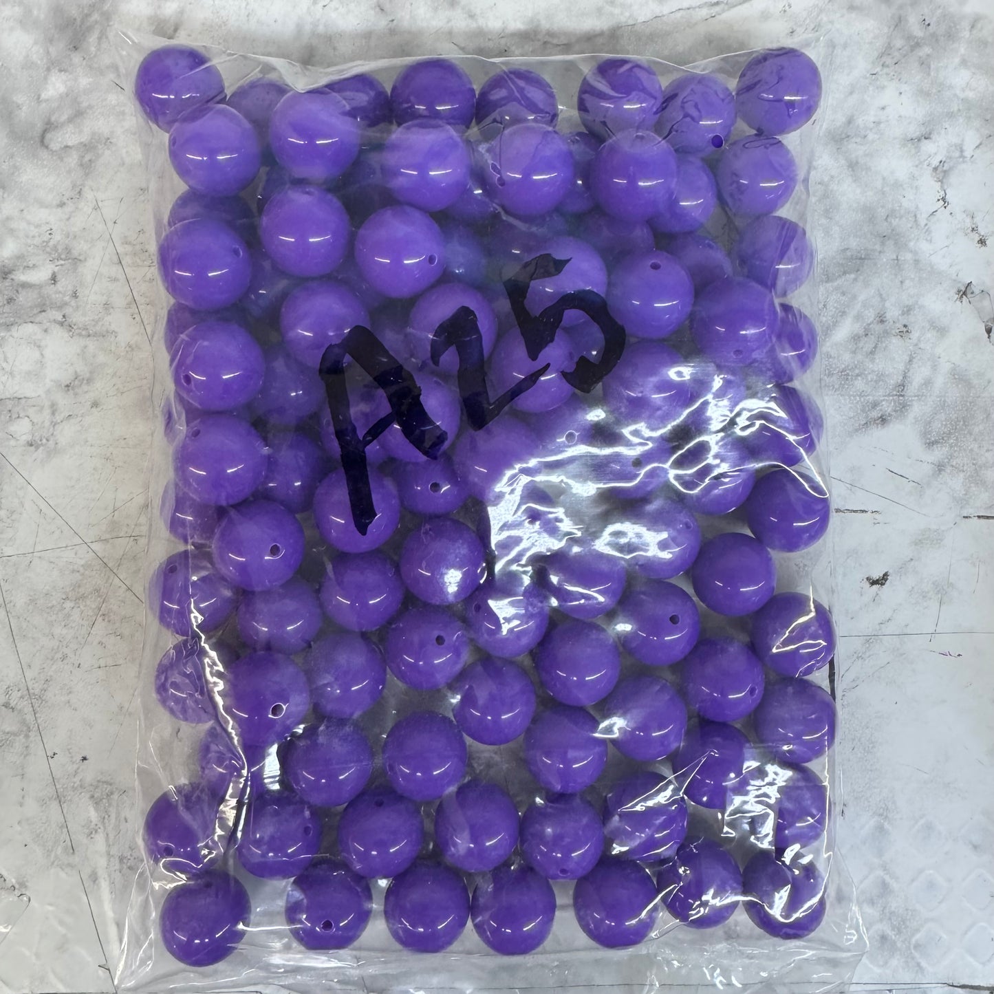 A25- 20mm Dark Purple Solid Beads 100 Count *WAREHOUSE SALE*