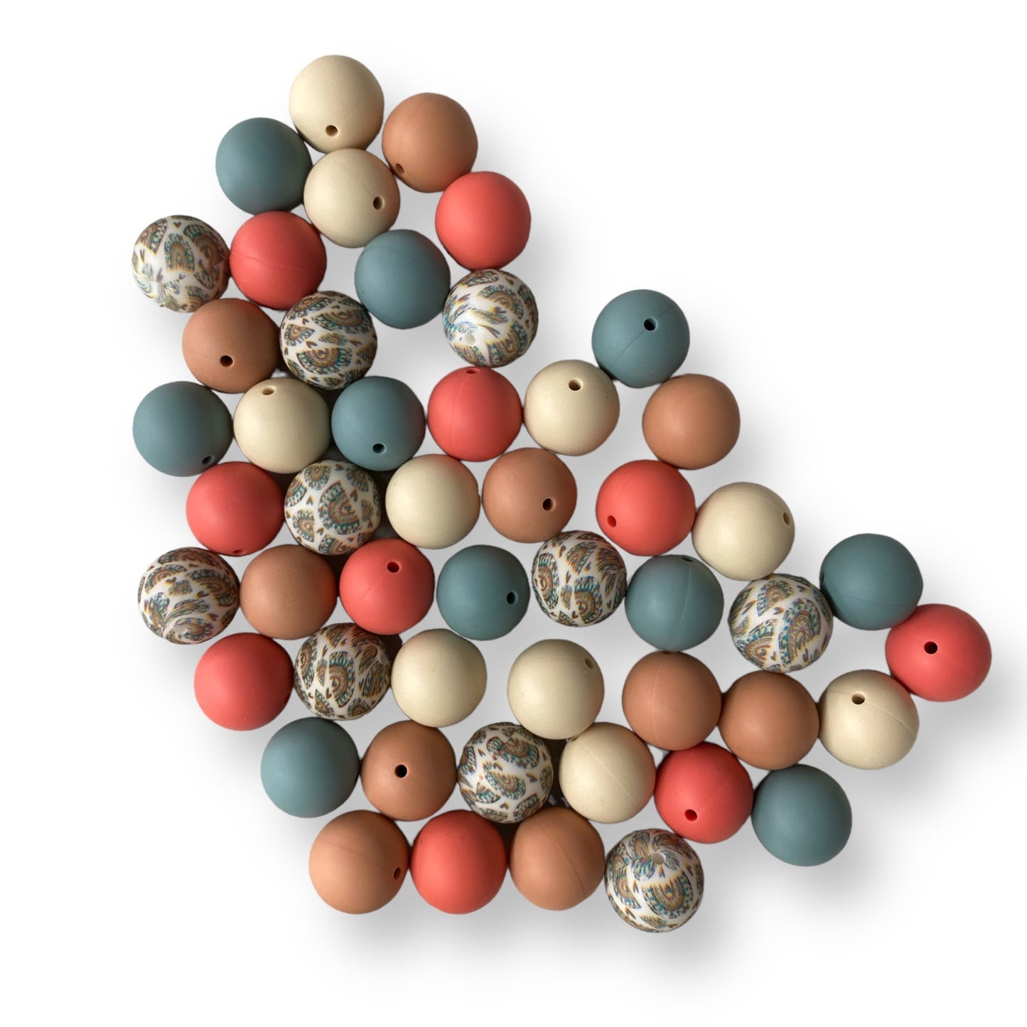 CK - 146 - 19mm "Boho Rainbow" 50 Count Silicone Bead Pack