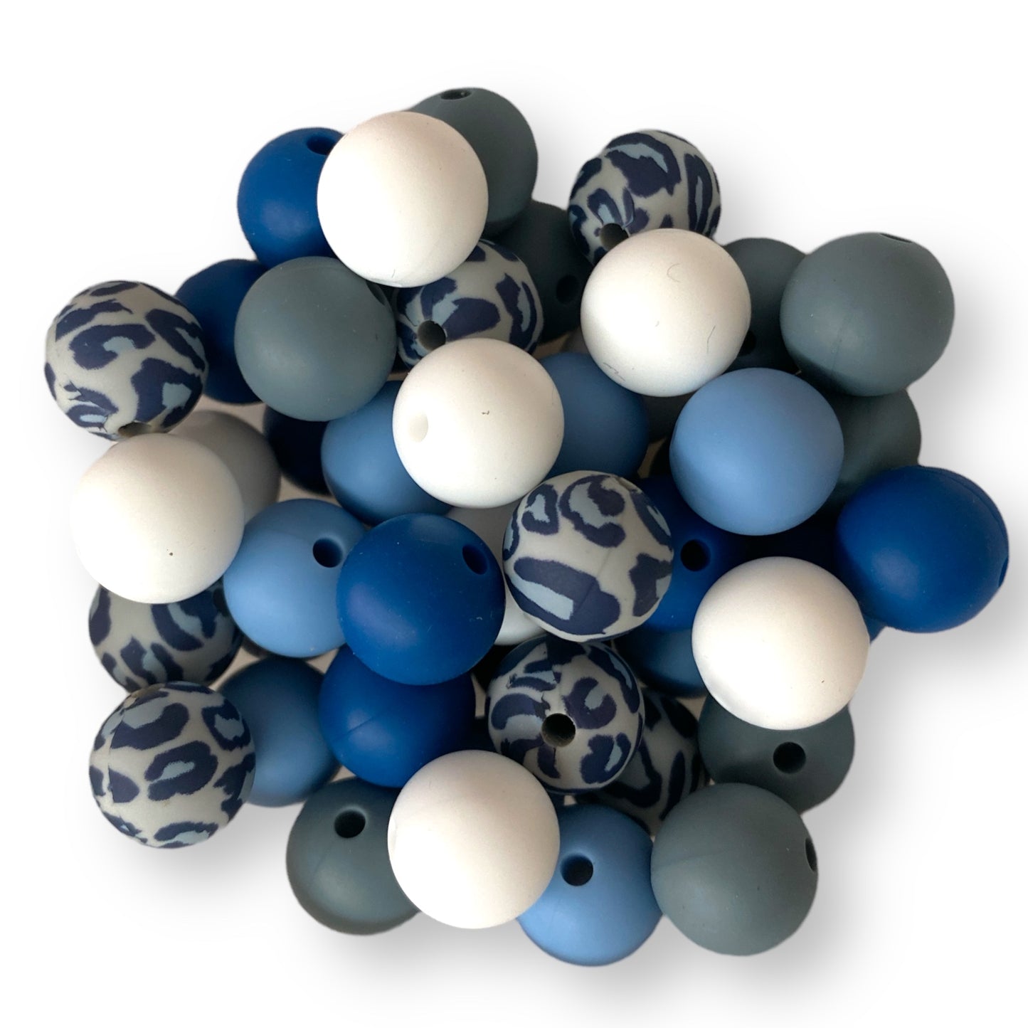 12mm "Gray Leopard" 50 Count Silicone Bead Pack