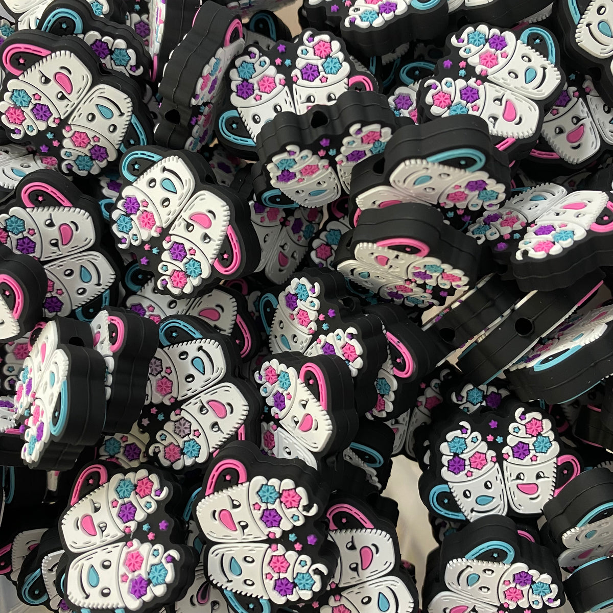 T168 - “Cup Of Cheer” Silicone Focal Bead (1 Count)