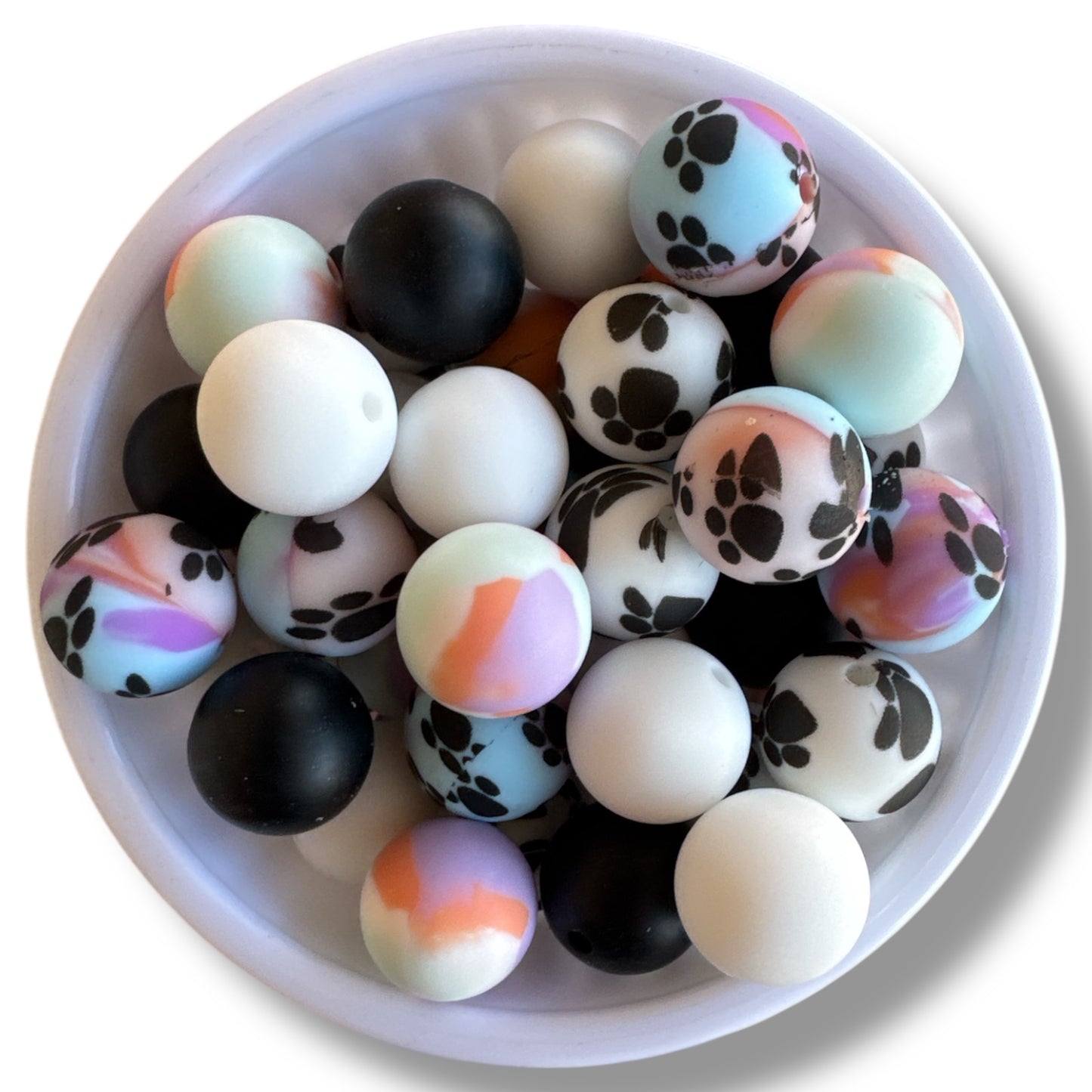 CK- 56- 15mm "Paw Print" Silicone Bead Pack (2025)