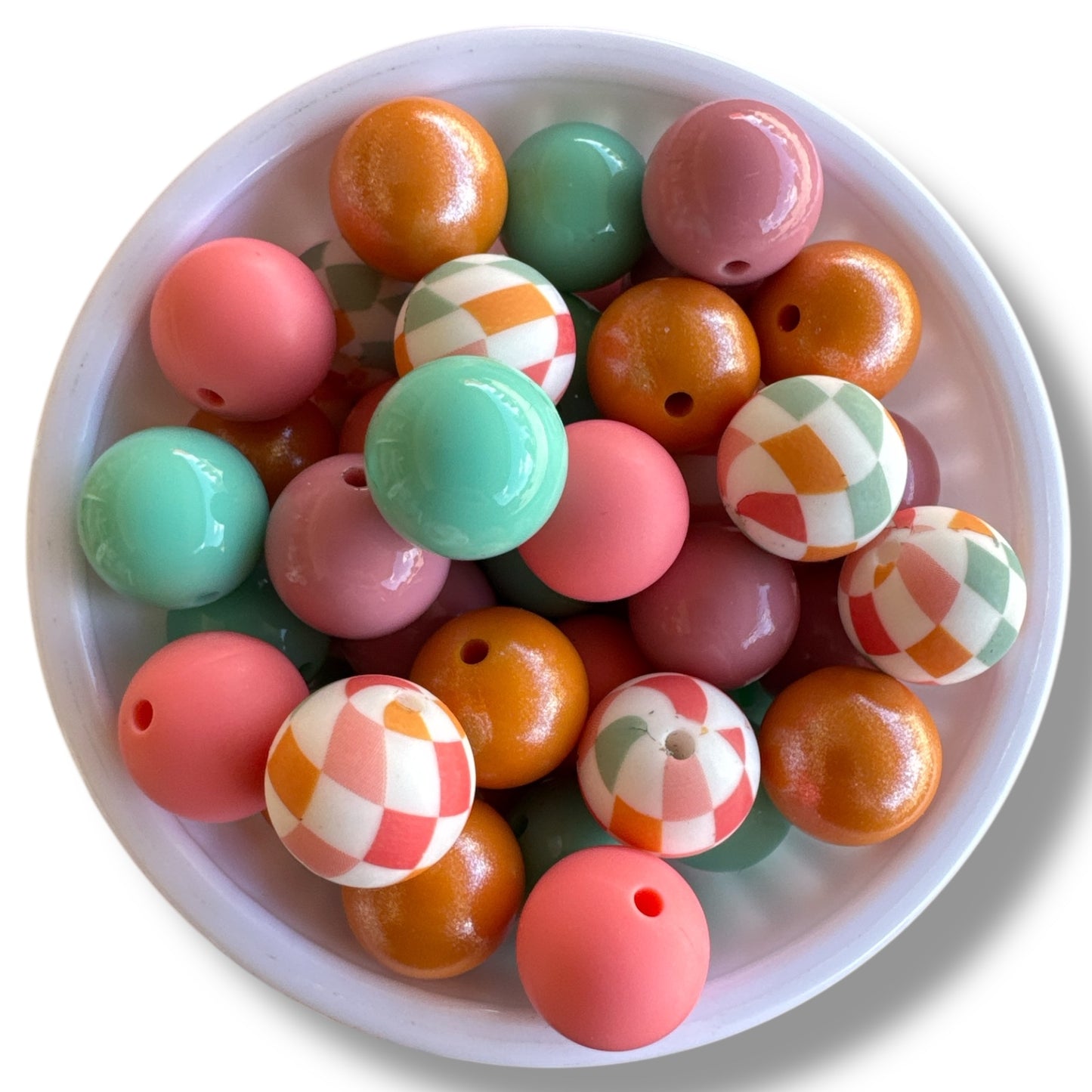 "Retro Sweets Shop" 15mm Silicone 50 Count Bead Pack – Ideal for Beadable Pens & Keychains