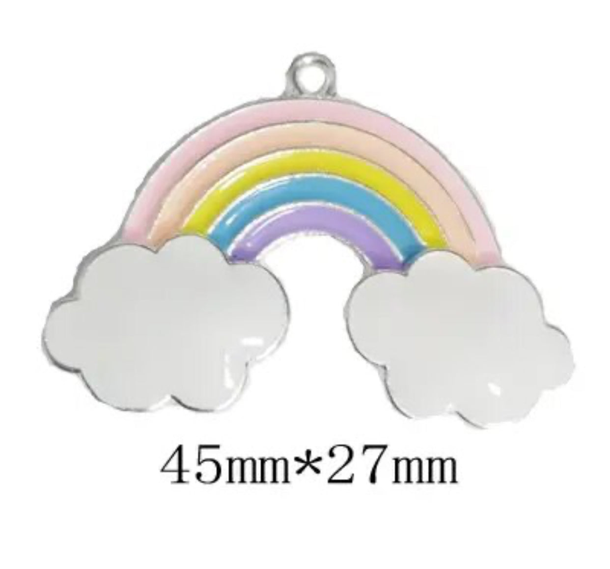 Q-A55- Pastel Rainbow Enamel Alloy Metal Pendant