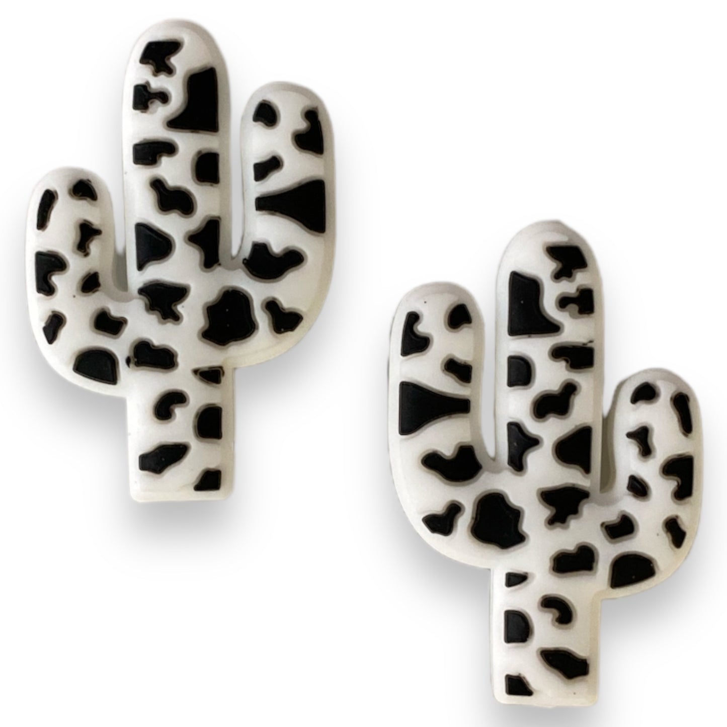 h969 - Western Cactus (White) Silicone (1 Count)Focal Bead