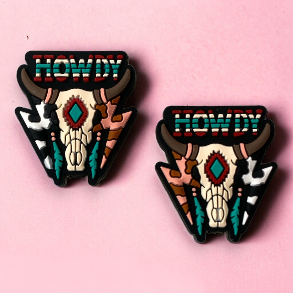 X372 - “Howdy Longhorn" Silicone Focal Bead (1 Count)