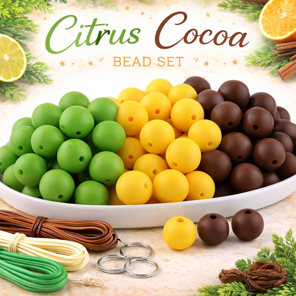 Citrus Cocoa (30 Count 19mm Silicone Bead Pack)