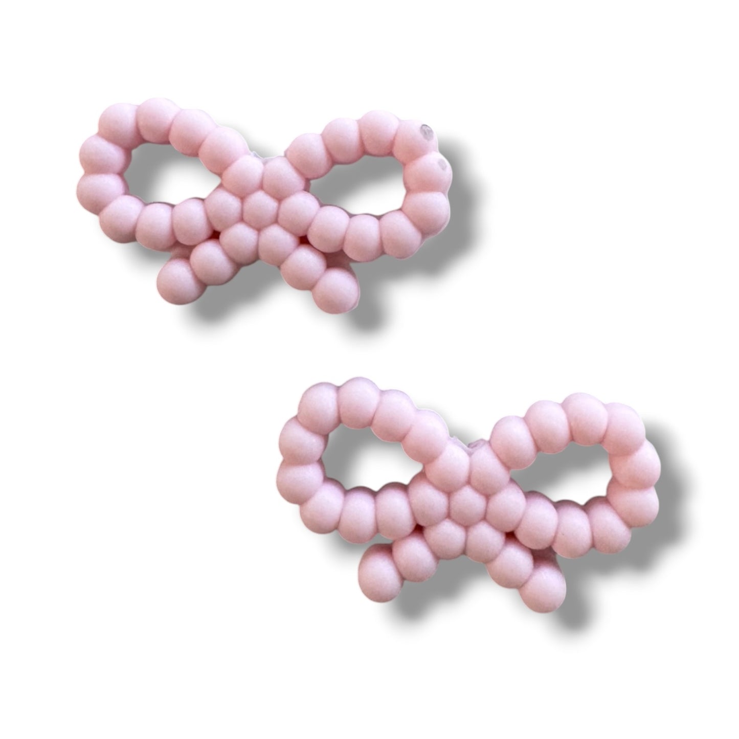 h1059- "Light Pink Bow" Silicone Focal Bead for DIY Crafts (1 Count)
