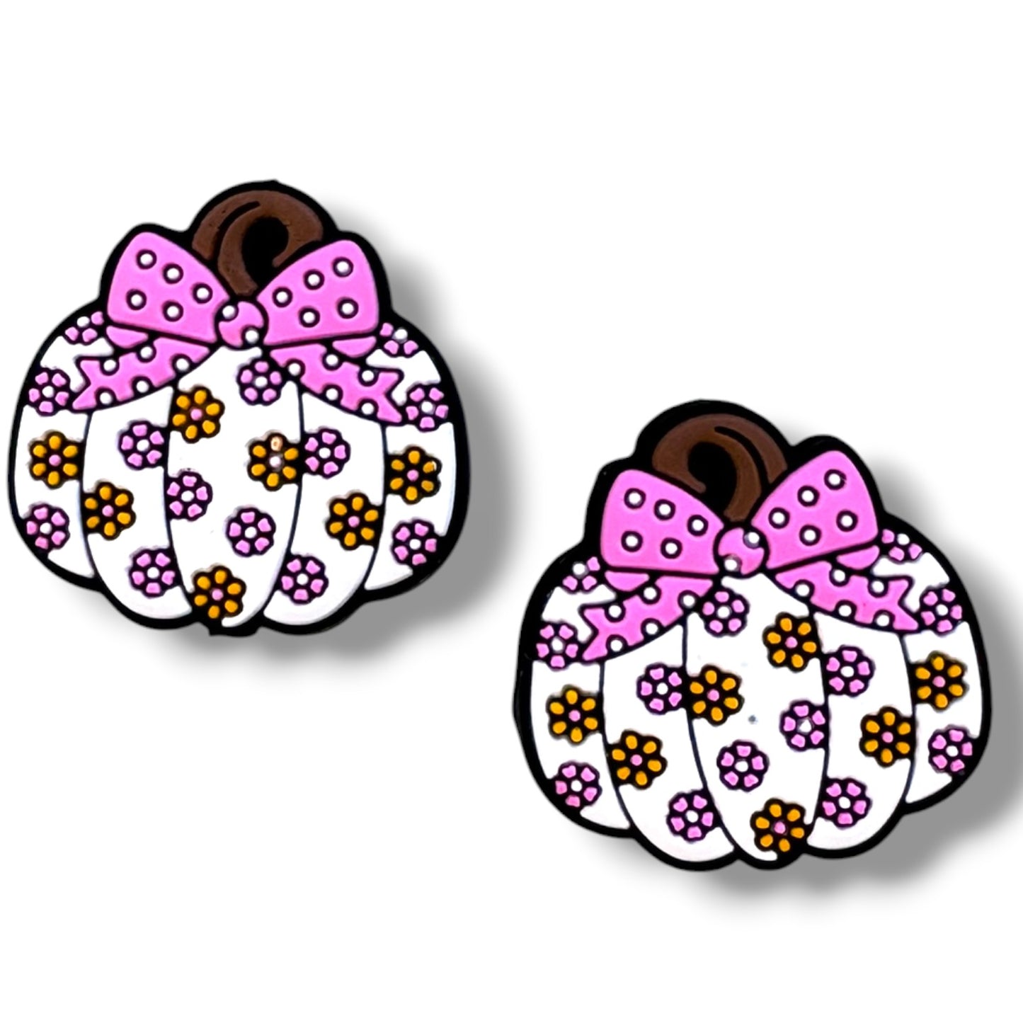 h973- "Pink Pumpkin" Silicone Focal Bead for DIY Crafts (1 Count)