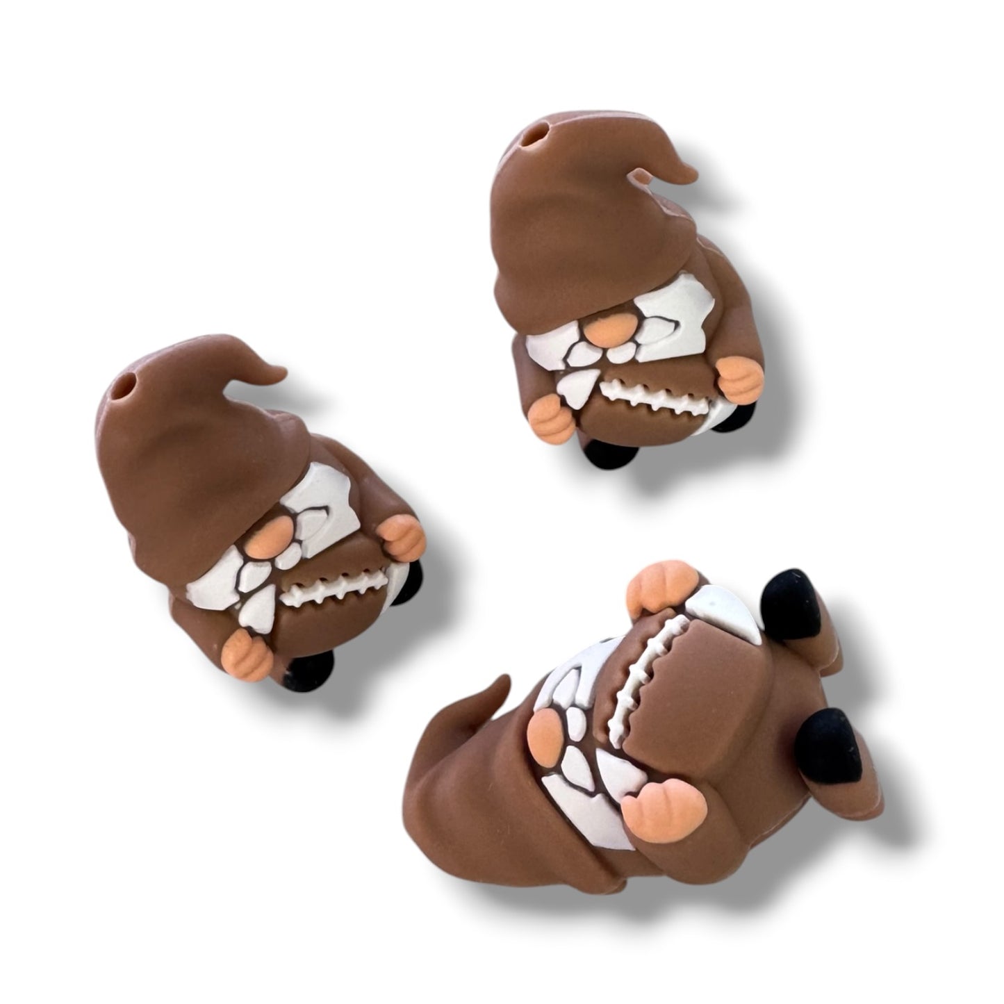 h986- "Football Gnome 3D" Silicone Focal Bead for DIY Crafts (1 Count)