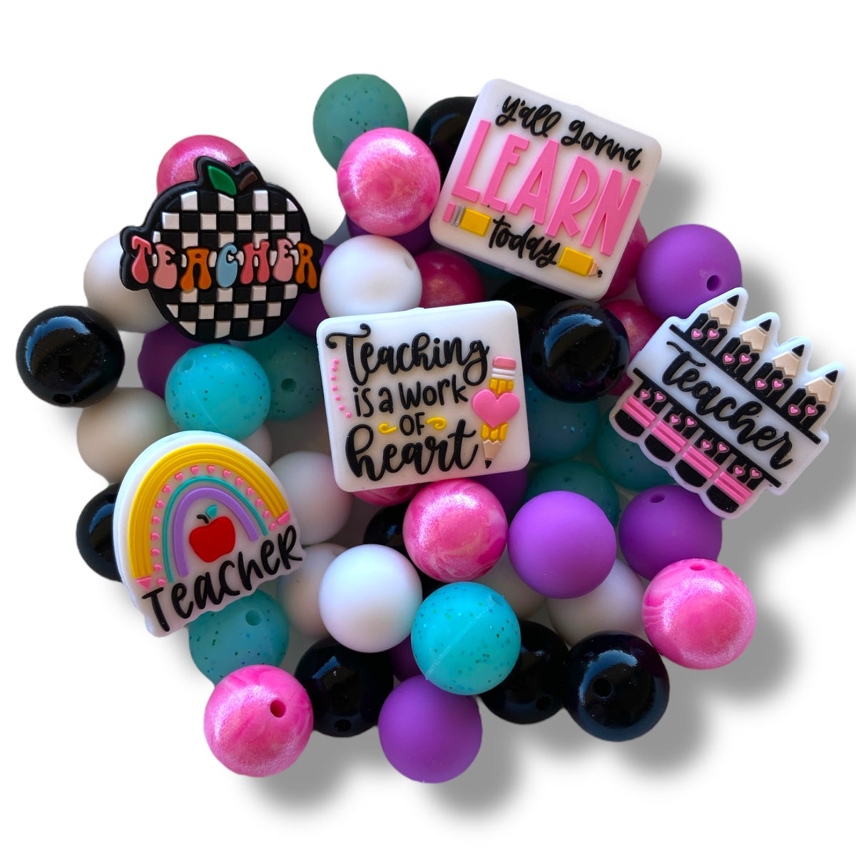CK -41- 15mm "Education" 55 Count Silicone Bead Pack