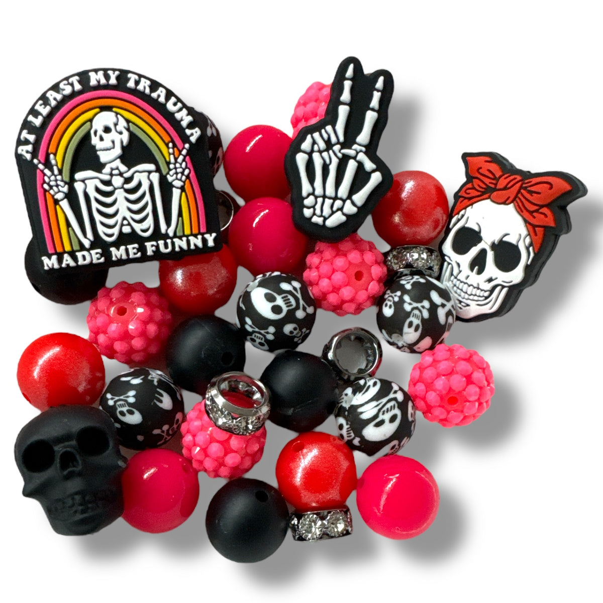 CK- 78 - π 34- Piece Skull -Themed Bead Set with Bling π
