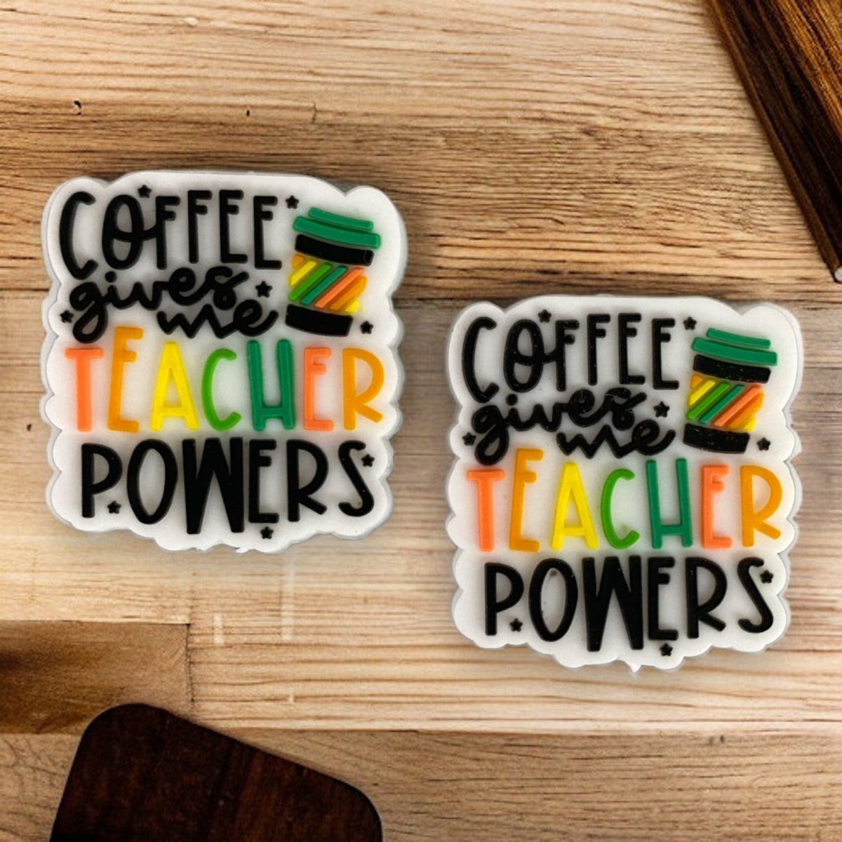 X317 - "Coffee Teach" Silicone Focal Bead (1 Count)