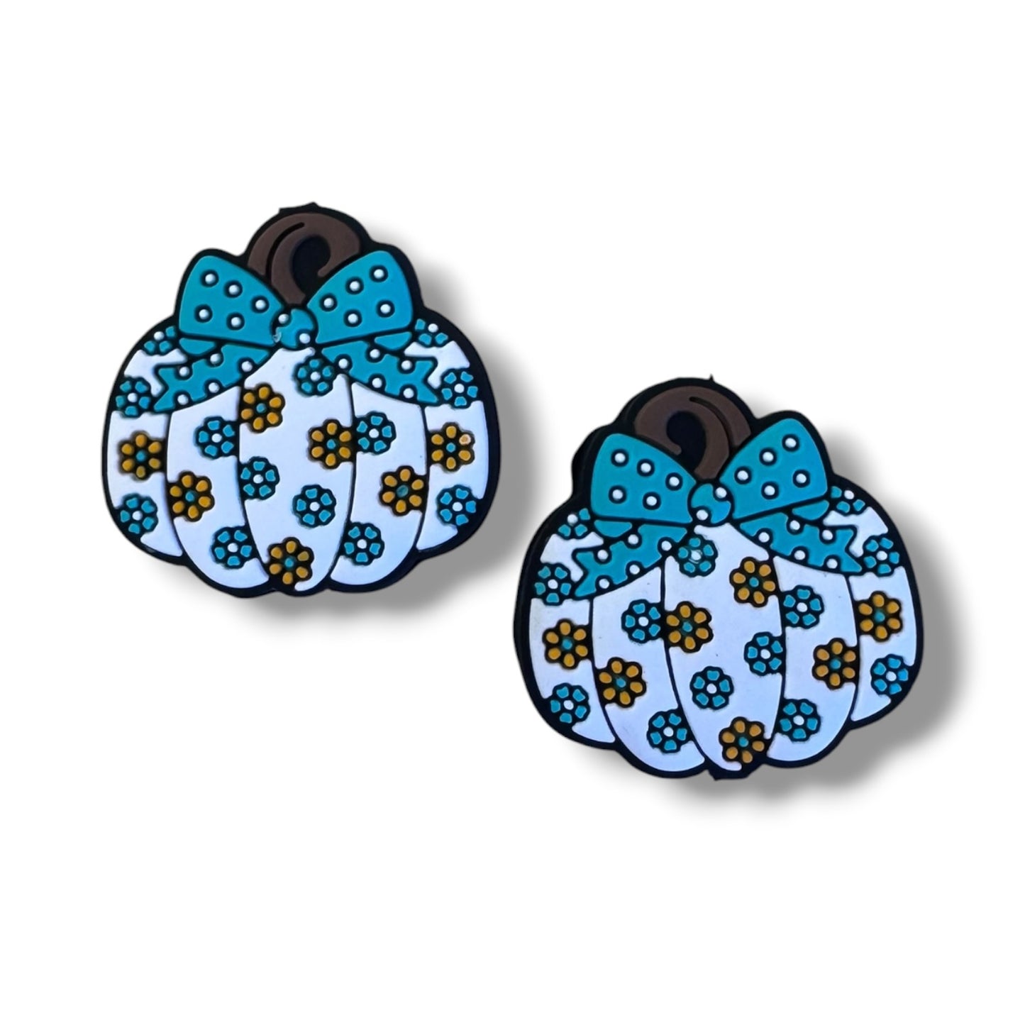 X342 - "Teal Pumpkin" Silicone Focal Bead for DIY Crafts (1 Count)
