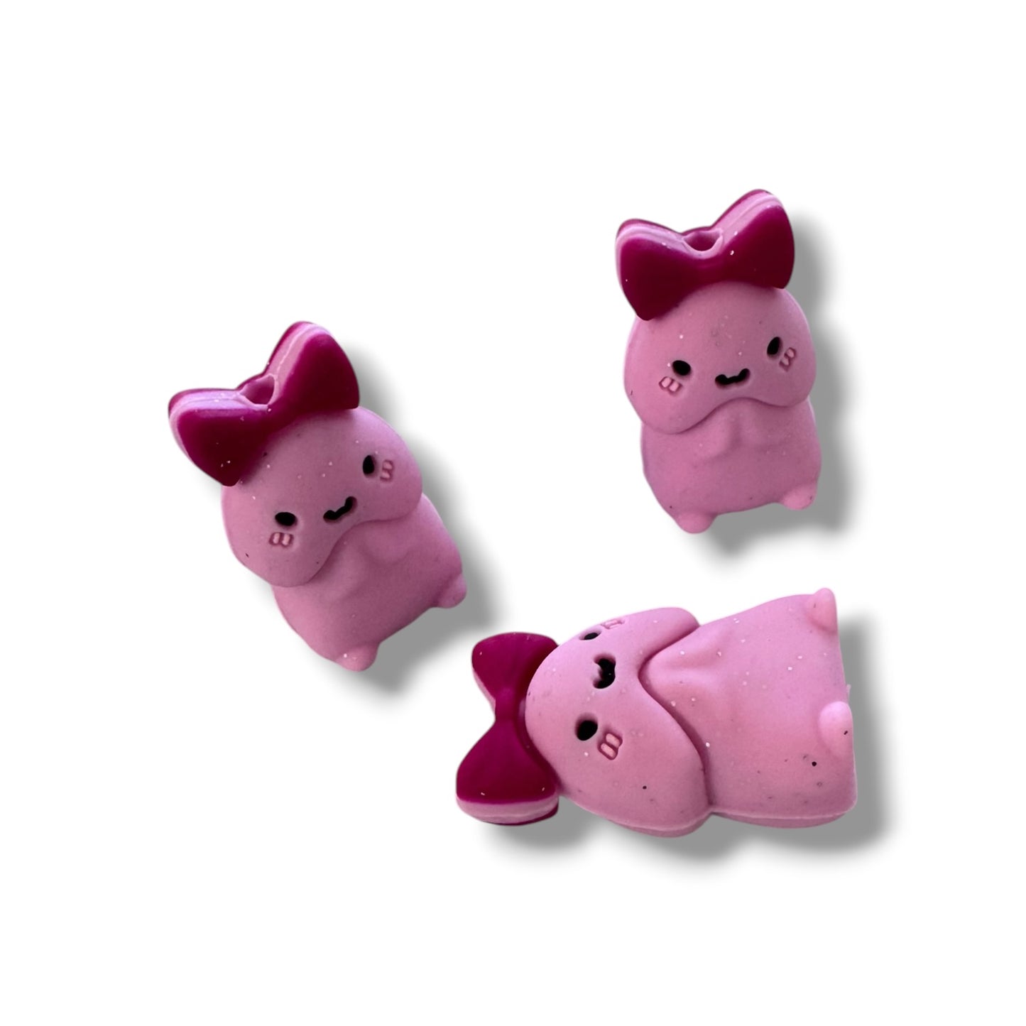 h944- "Light Pink Weenie 3D" Silicone Focal Bead for DIY Crafts (1 Count)