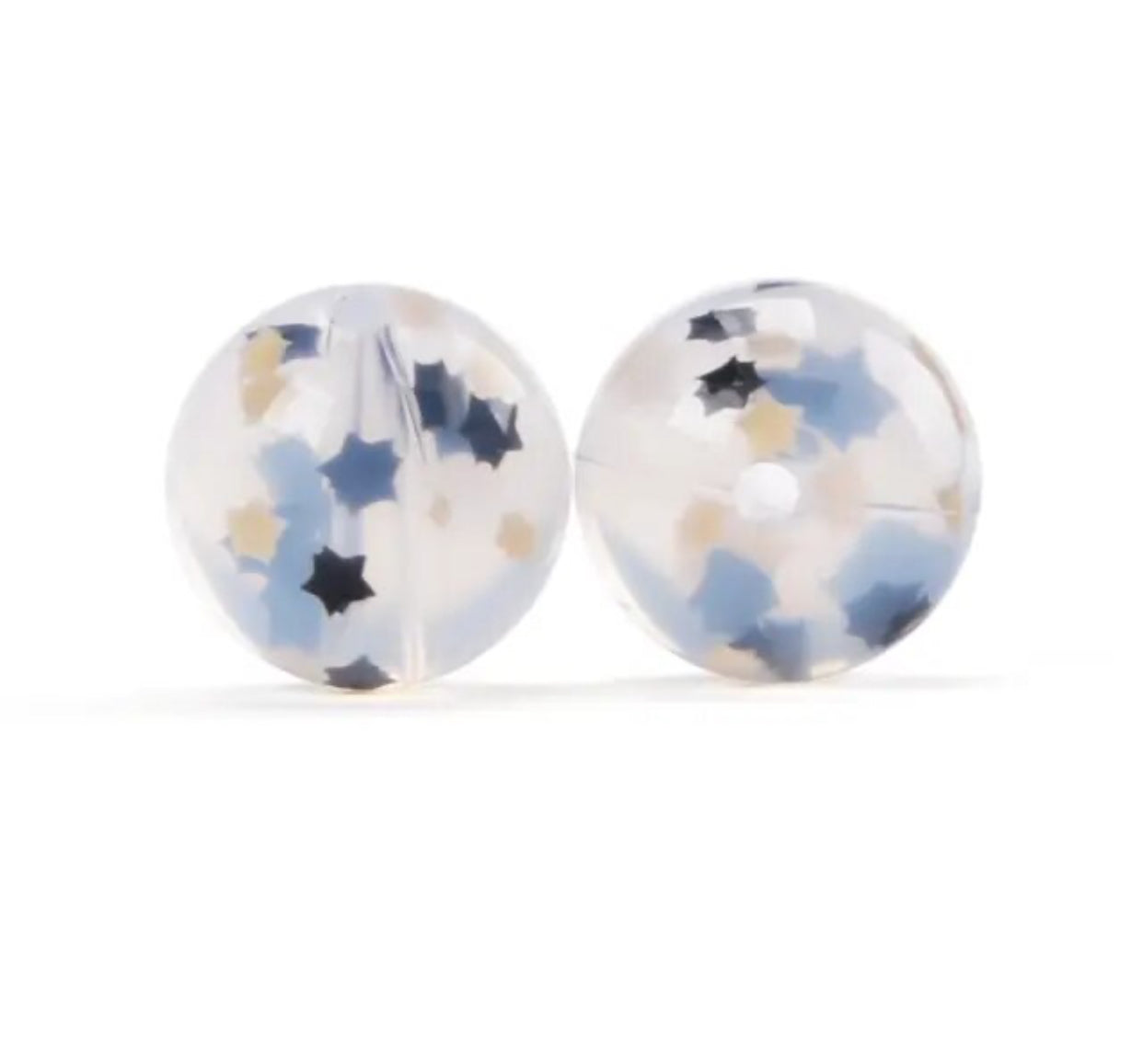 T50- 15mm “Black & Gold Confetti” Silicone Beads