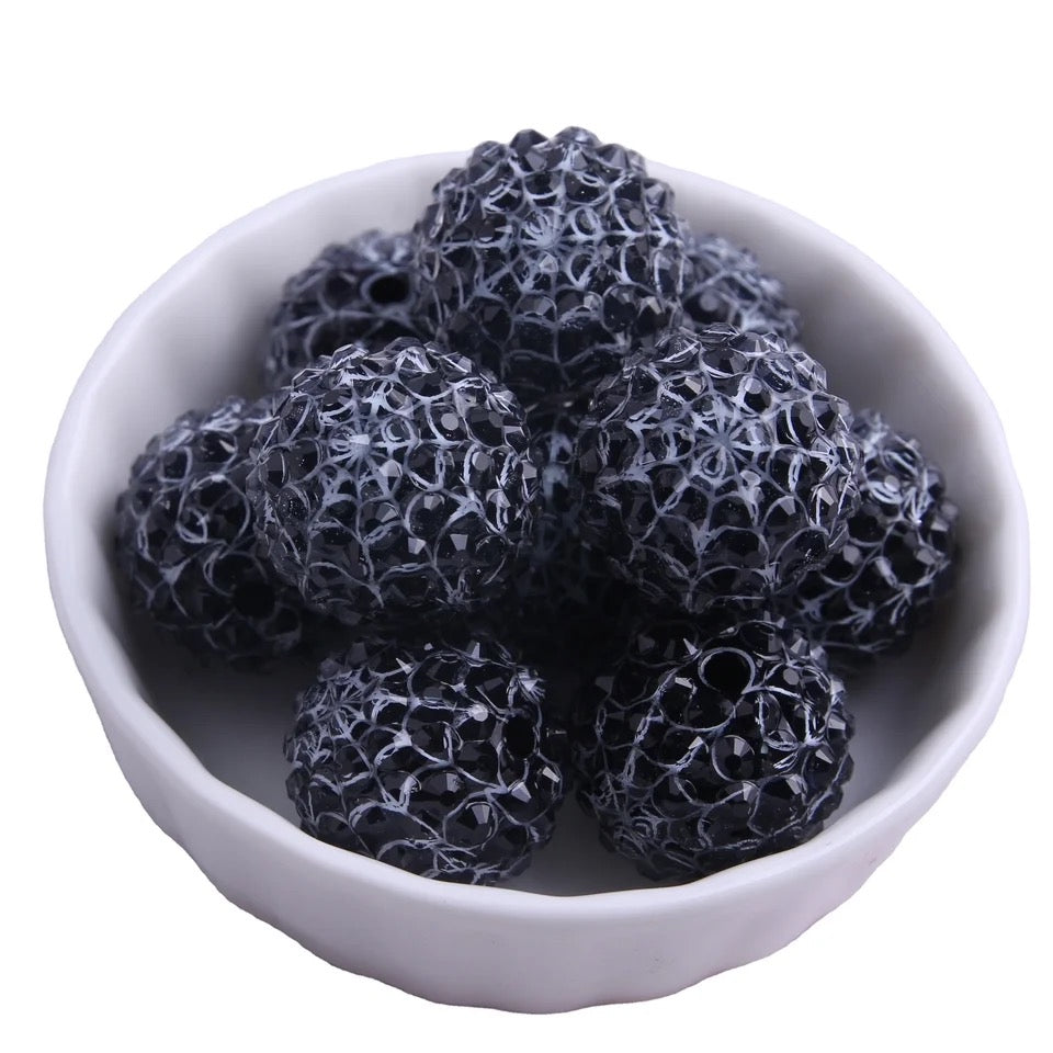 #1238 - 20mm Spider Web Jelly Rhinestone Acrylic Beads (1 Count)