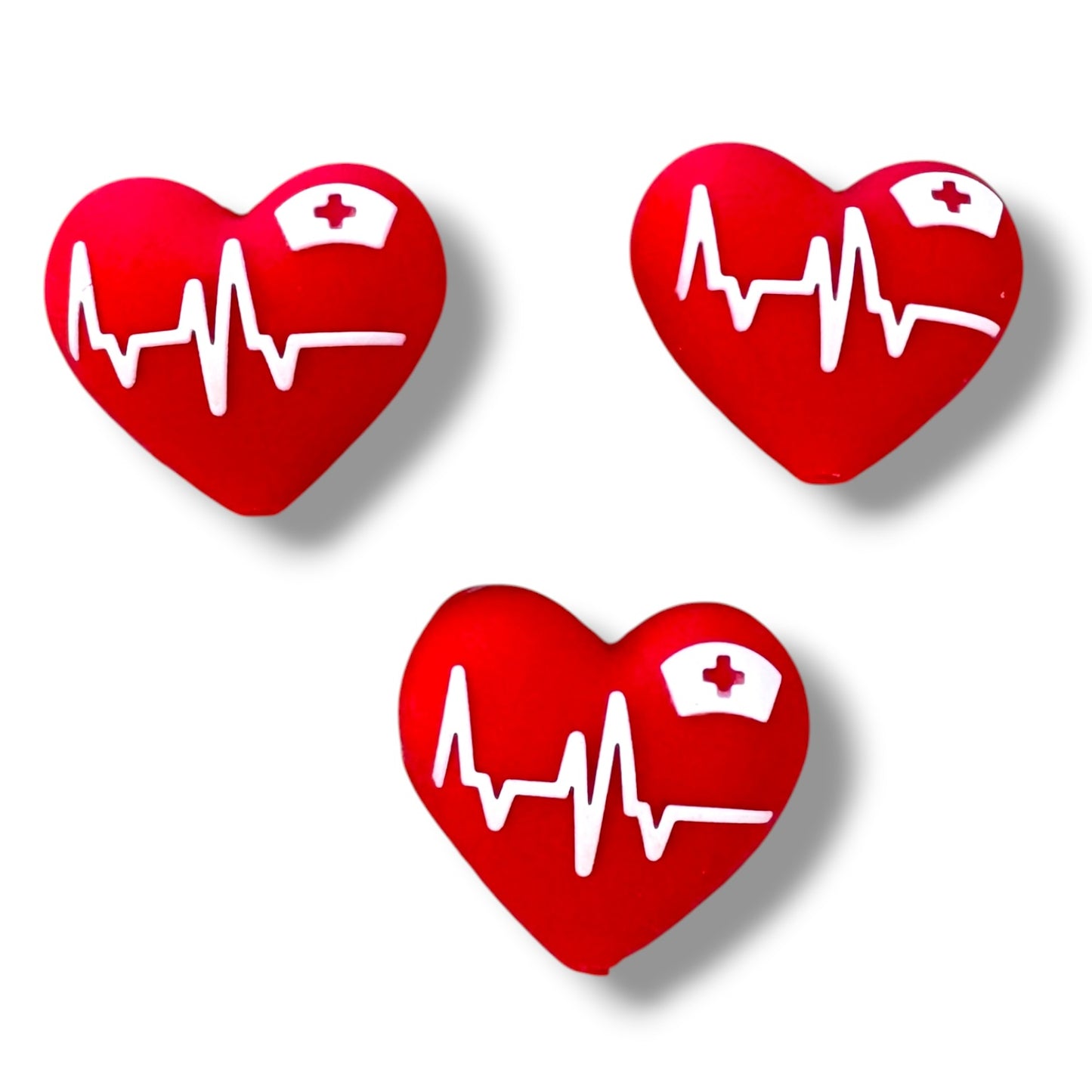 h993- "Medical Heart 3D" Silicone Focal Bead for DIY Crafts (1 Count)