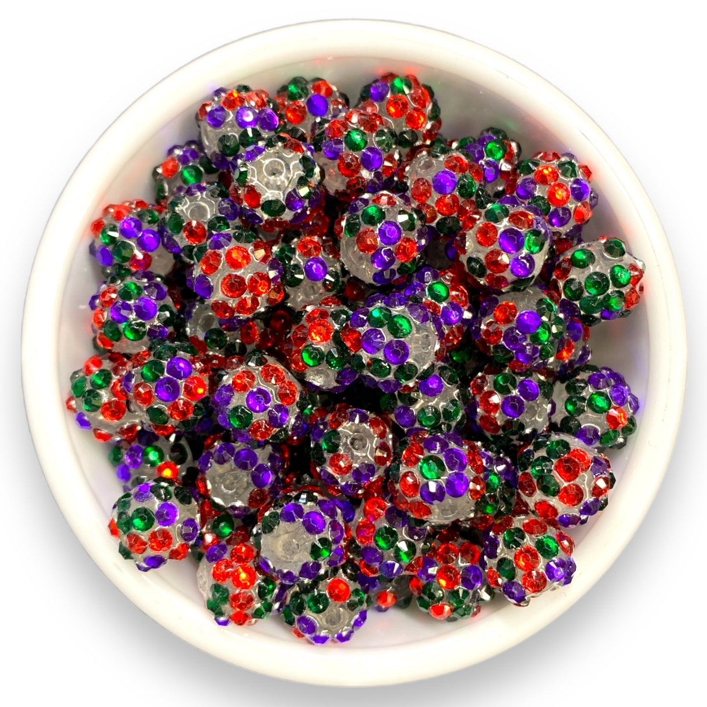 #272- 12mm Mermaid Confetti Rhinestone Beads (20 Count)