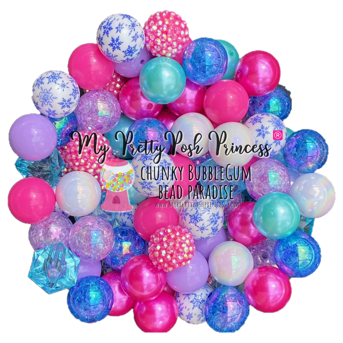 20-M63 - 20mm "Whimsical Winter" (50 Count) Acrylic Bead Pack