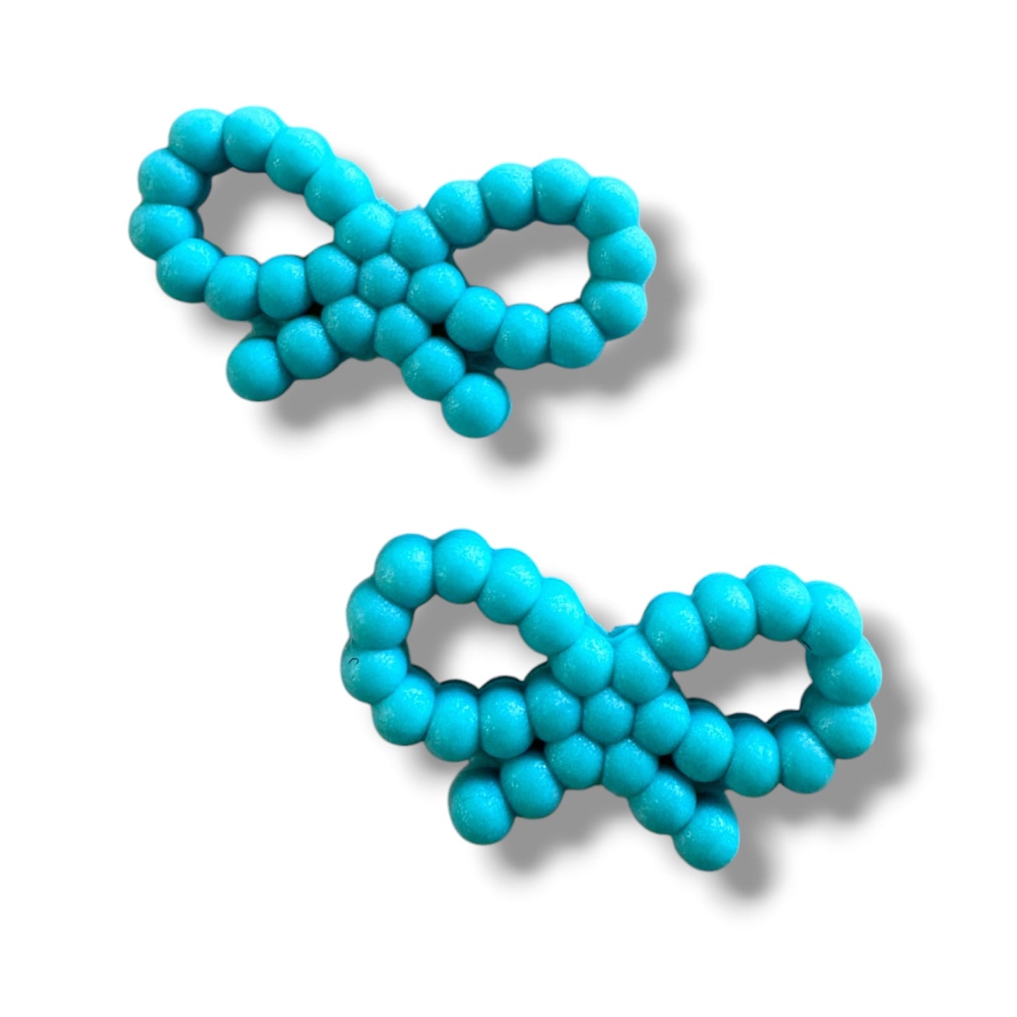 h1038- "Aqua Bow" Silicone Focal Bead for DIY Crafts (1 Count)